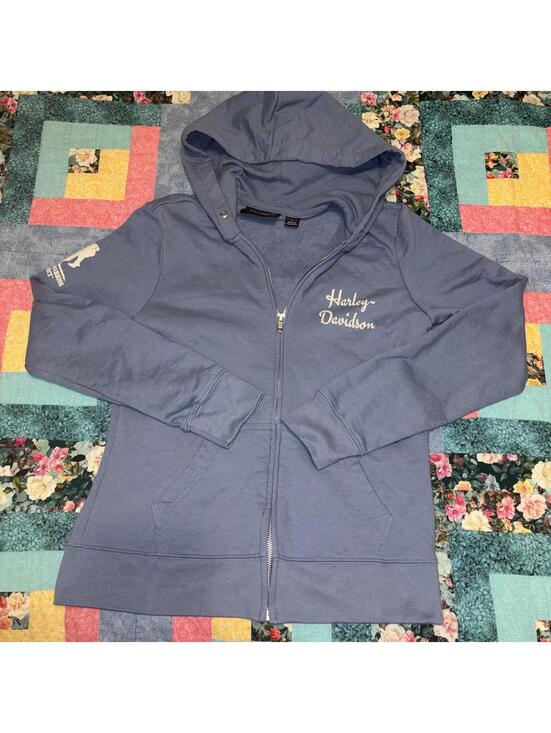 Harley-Davidson Tops - Harley-Davidson Wounded Warrior Project Woman’s Small Blue Hoodie Sweatshirt